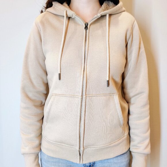 Sierra Design Sherpa-lined Interior Beige Tan Hoodie Small - Picture 2 of 6
